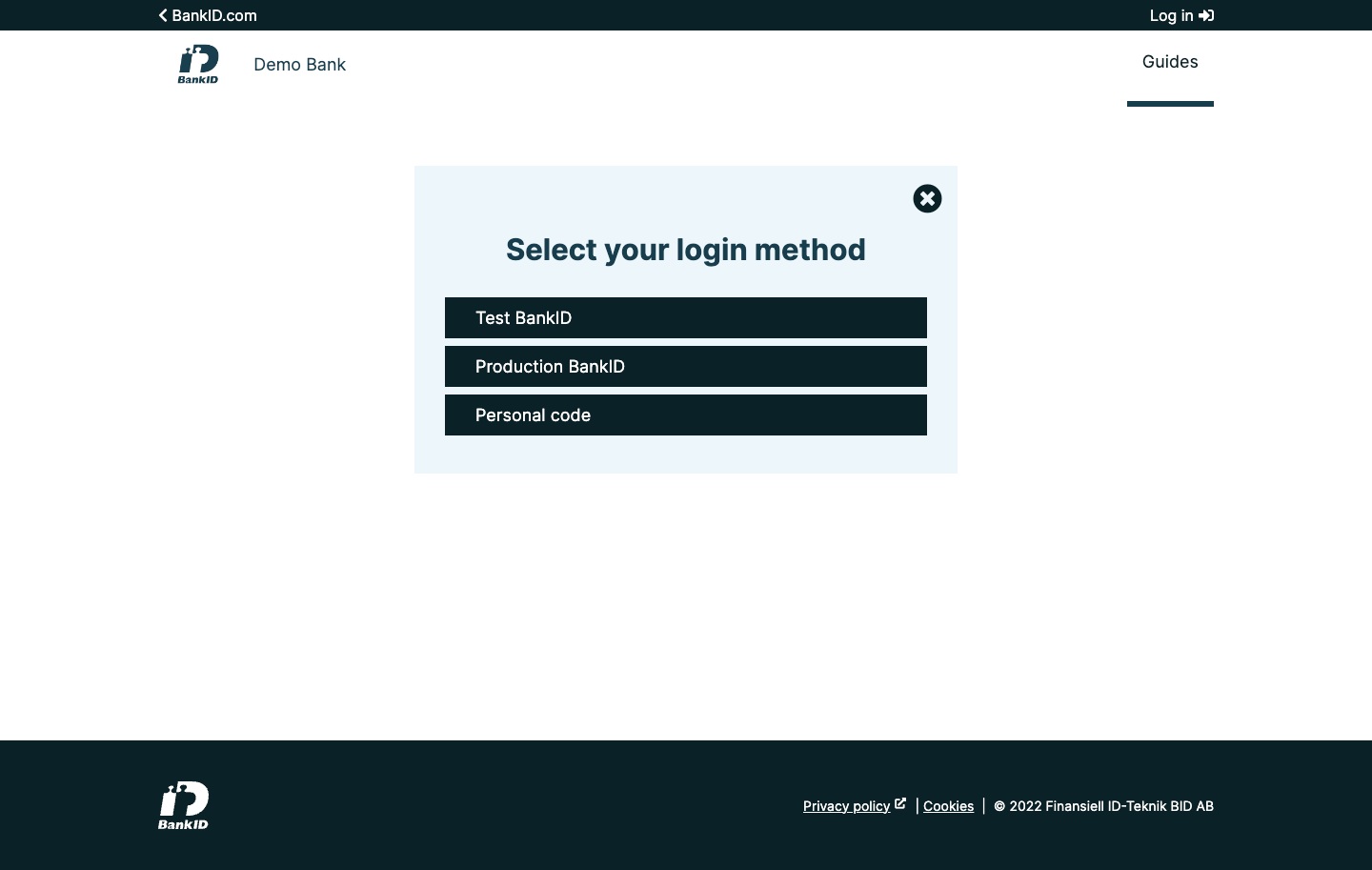 Log in flow demo