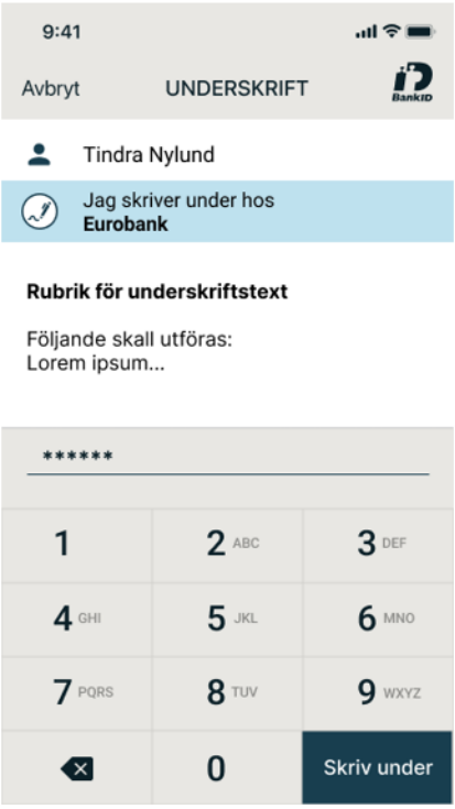 Uppdaterade färger i BankID-appen. 