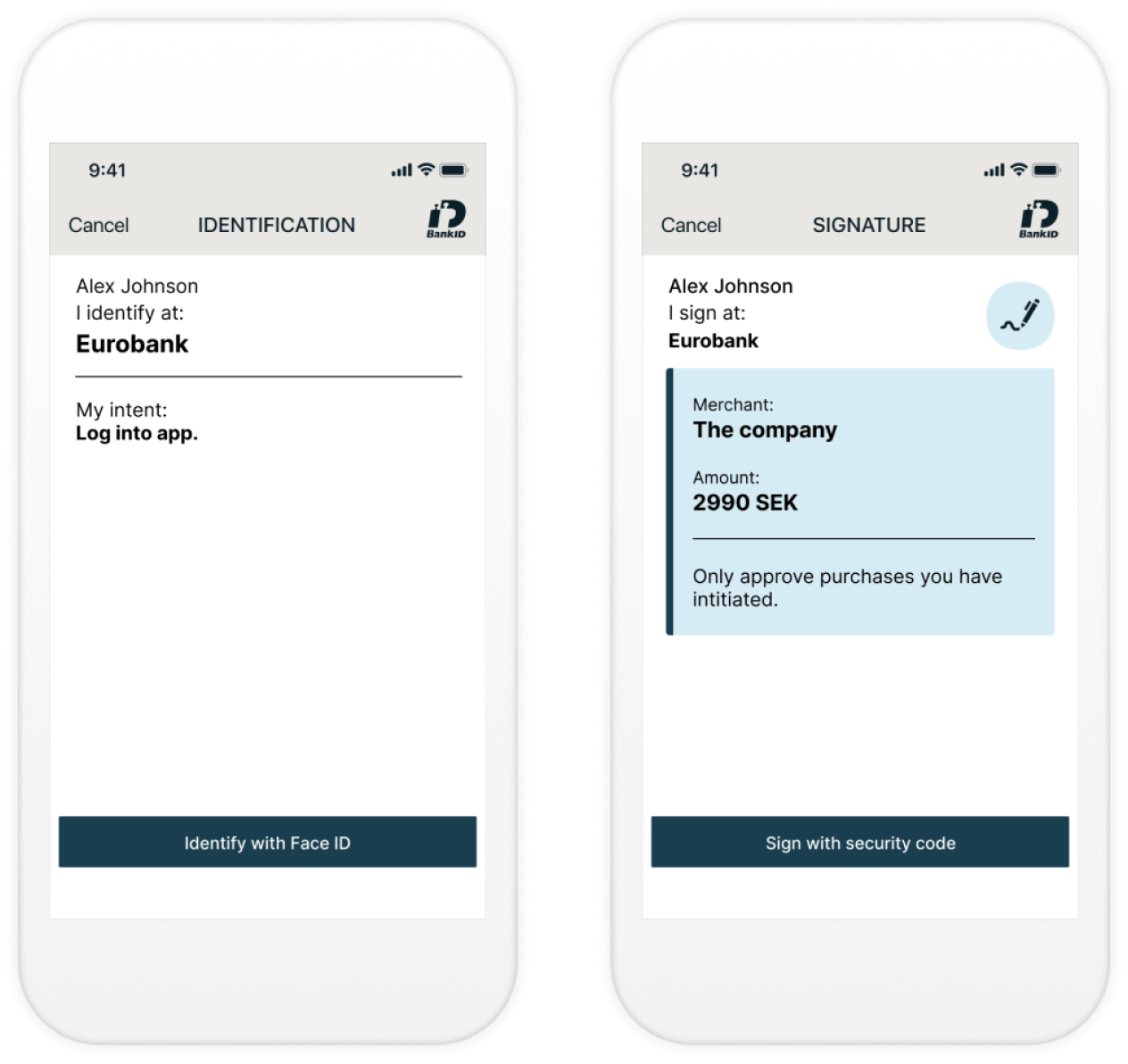 New look in the BankID app.